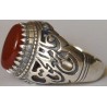 Iran Islam Shia Imam ALI-ON MA' AL-HAQQ Natural Agate Sterling Silver 925 Ring
