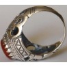 Iran Islam Shia Imam ALI-ON MA' AL-HAQQ Natural Agate Sterling Silver 925 Ring