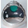 Iran Islam Shia Imam ALI-ON MA' AL-HAQQ Natural Chrysoprase Green Agate Sterling Silver 925 Ring