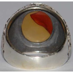 Iran Islam Shia Imam Ali Name Natural Yamani Yemeni Agate Aqeeq Aqiq Sterling Silver 925 Ring