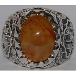 Iran Islam Shia Imam Ali Name Natural Yamani Yemeni Agate Aqeeq Aqiq Sterling Silver 925 Ring