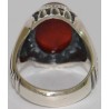 Iran Islam Quran Surat Al-Tawheed Al-Ikhlas Engraved on Natural Agate Aqeeq Aqiq Sterling Silver 925 Ring