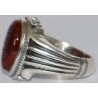 Iran Islam Quran Surat Al-Tawheed Al-Ikhlas Engraved on Natural Agate Aqeeq Aqiq Sterling Silver 925 Ring