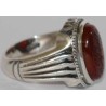 Iran Islam Quran Surat Al-Tawheed Al-Ikhlas Engraved on Natural Agate Aqeeq Aqiq Sterling Silver 925 Ring