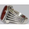 Iran Islam Quran Surat Al-Tawheed Al-Ikhlas Engraved on Natural Agate Aqeeq Aqiq Sterling Silver 925 Ring