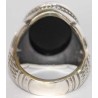 Iran Islam Shia SALAWAT Blessing to Prophet & Ahlu-l Bait Natural Black Agate Aqeeq Aqiq Onyx Silver 925 Ring