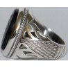 Iran Islam Shia SALAWAT Blessing to Prophet & Ahlu-l Bait Natural Black Agate Aqeeq Aqiq Onyx Silver 925 Ring