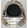 Iran Islam Glory be to Allah and I Praise Him Mirrored Calligraphy Engraved on Natural Agate Aqeeq Sterling Silver 925 Ring