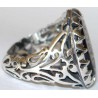 Iran Islam Glory be to Allah and I Praise Him Mirrored Calligraphy Engraved on Natural Agate Aqeeq Sterling Silver 925 Ring