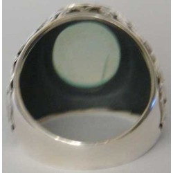 Iran Islam Shia Imam Ali Name Natural Agate Aqeeq Aqiq Sterling Silver 925 Ring