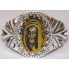 Iran Islam Islamic Shia Imam Ali a.s. Face Hand Carving on Yellow Agate Aqeeq Aqiq Akeek Gemstone Sterling Silver 925 Ring