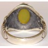Iran Islam Islamic Shia Imam Ali a.s. Face Hand Carving on Yellow Agate Aqeeq Aqiq Akeek Gemstone Sterling Silver 925 Ring