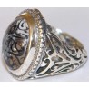 Iran Islam Shia YA ALI Engraved on the back of Natural Durr-e Najaf Clear Gemstone Sterling Silver 925 Ring