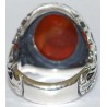 Iran Islam Islamic Shia Imam Ali a.s. Face Hand Carving on Agate Aqeeq Aqiq Akeek Gemstone Sterling Silver 925 Ring