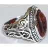 Iran Islam Islamic Shia Imam Ali a.s. Face Hand Carving on Agate Aqeeq Aqiq Akeek Gemstone Sterling Silver 925 Ring