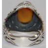 Iran Islam Shia Allah & 14 Masoom Imams Natural Yamani Yemeni Agate Aqeeq Aqiq Akik Sterling Silver 925 Ring