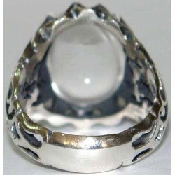 Iraq Islam Islamic Shia Imam Ali Natural Dur-e Najaf Clear Gemstone Sterling Silver 925 Ring
