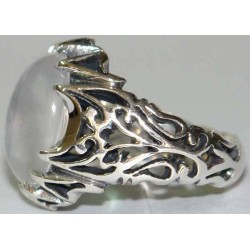 Iraq Islam Islamic Shia Imam Ali Natural Dur-e Najaf Clear Gemstone Sterling Silver 925 Ring