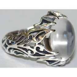 Iraq Islam Islamic Shia Imam Ali Natural Dur-e Najaf Clear Gemstone Sterling Silver 925 Ring
