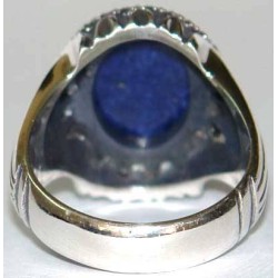 Iran Islam Shia Natural Imported Lajward ( Lapis Lazuli ) Gemstone of Afghanistan Sterling Silver 925 Ring