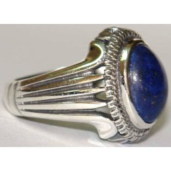 Iran Islam Shia Natural Imported Lajward ( Lapis Lazuli ) Gemstone of Afghanistan Sterling Silver 925 Ring