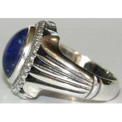 Iran Islam Shia Natural Imported Lajward ( Lapis Lazuli ) Gemstone of Afghanistan Sterling Silver 925 Ring