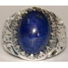 Iran Islam Shia Imam ALI-ON MA' AL-HAQQ Natural Lajward ( Lapis Lazuli ) Gemstone Sterling Silver 925 Ring