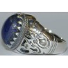 Iran Islam Shia Imam ALI-ON MA' AL-HAQQ Natural Lajward ( Lapis Lazuli ) Gemstone Sterling Silver 925 Ring