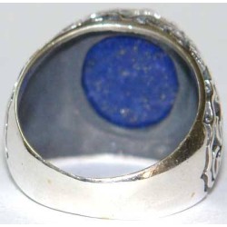 Iran Islam Shia Imam ALI Name Natural Lajward ( Lapis Lazuli ) Gemstone Sterling Silver 925 Ring