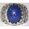 Iran Islam Shia Imam ALI Name Natural Lajward ( Lapis Lazuli ) Gemstone Sterling Silver 925 Ring