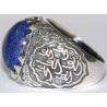 Iran Islam Shia Imam ALI Name Natural Lajward ( Lapis Lazuli ) Gemstone Sterling Silver 925 Ring