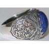 Iran Islam Shia Imam ALI Name Natural Lajward ( Lapis Lazuli ) Gemstone Sterling Silver 925 Ring