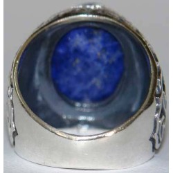 Iran Islam Shia Imam ALI Name Natural Lajward ( Lapis Lazuli ) Gemstone Sterling Silver 925 Ring