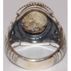 Iran Persian Natural Neyshabur Firoozeh Shajar Turquoise Sterling Silver 925 Ring