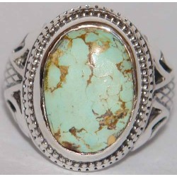 Iran Persian Natural Neyshabur Firoozeh Shajar Turquoise Sterling Silver 925 Ring
