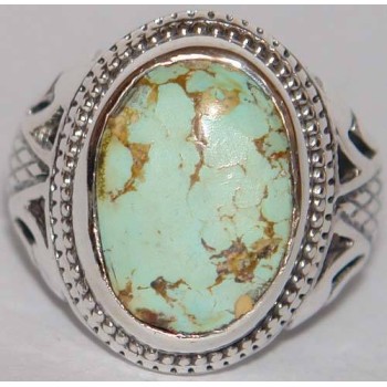 Iran Persian Natural Neyshabur Firoozeh Shajar Turquoise Sterling Silver 925 Ring