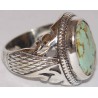 Iran Persian Natural Neyshabur Firoozeh Shajar Turquoise Sterling Silver 925 Ring