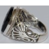Iran Islam Shia SALAWAT Blessing to Prophet & Ahlu-l Bait Natural Black Agate Aqeeq Aqiq Onyx Silver 925 Ring