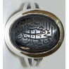 Iran Islam Shia SALAWAT Blessing to Prophet & Ahlu-l Bait Natural Black Agate Aqeeq Aqiq Onyx Silver 925 Ring