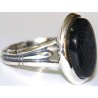 Iran Islam Shia SALAWAT Blessing to Prophet & Ahlu-l Bait Natural Black Agate Aqeeq Aqiq Onyx Silver 925 Ring