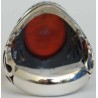 Iran Islam Shia SALAWAT Blessing to Prophet & Ahlu-l Bait Natural Agate Aqeeq Aqiq Silver 925 Ring