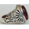 Iran Islam Shia SALAWAT Blessing to Prophet & Ahlu-l Bait Natural Agate Aqeeq Aqiq Silver 925 Ring
