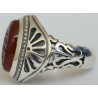 Iran Islam Shia SALAWAT Blessing to Prophet & Ahlu-l Bait Natural Agate Aqeeq Aqiq Silver 925 Ring