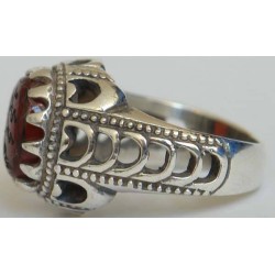 Iran Islam Shia SALAWAT Blessing to Prophet & Ahlu-l Bait Natural Agate Aqeeq Aqiq Silver 925 Ring