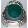 Iran Islam Shia SALAWAT Blessing to Prophet & Ahlu-l Bait Natural Chrysoprase Green Agate Aqeeq Aqiq Silver 925 Ring