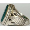 Iran Islam Shia SALAWAT Blessing to Prophet & Ahlu-l Bait Natural Chrysoprase Green Agate Aqeeq Aqiq Silver 925 Ring