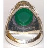 Iran Islam Shia SALAWAT Blessing to Prophet & Ahlu-l Bait Natural Chrysoprase Green Agate Aqeeq Aqiq Silver 925 Ring