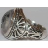 Iran Islam Shia SALAWAT Blessing to Prophet & Ahlu-l Bait Engraved on Natural Dur-e Najaf Gemstone Silver 925 Ring