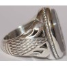 Iran Islam Shia YA FATIMAH AL-ZAHRA carved in Nice Arabic Calligraphy on Natural Agate Sterling Silver 925 Ring