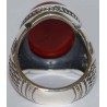 Iran Islam Shia YA FATIMAH AL-ZAHRA carved in Nice Arabic Calligraphy on Natural Agate Sterling Silver 925 Ring